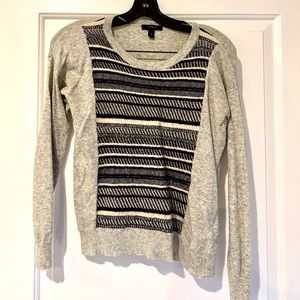 J. Crew grey & black wool sweater